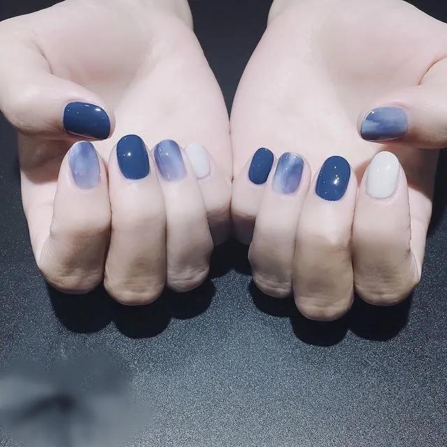 50款藍色系美甲，也是治愈系列