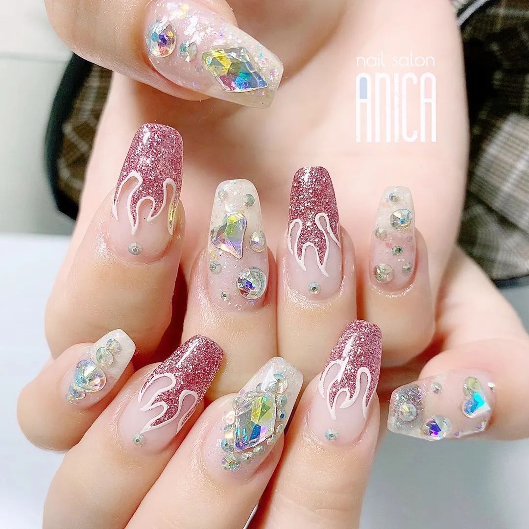 多達60款的歐美風(fēng)火焰美甲來啦！