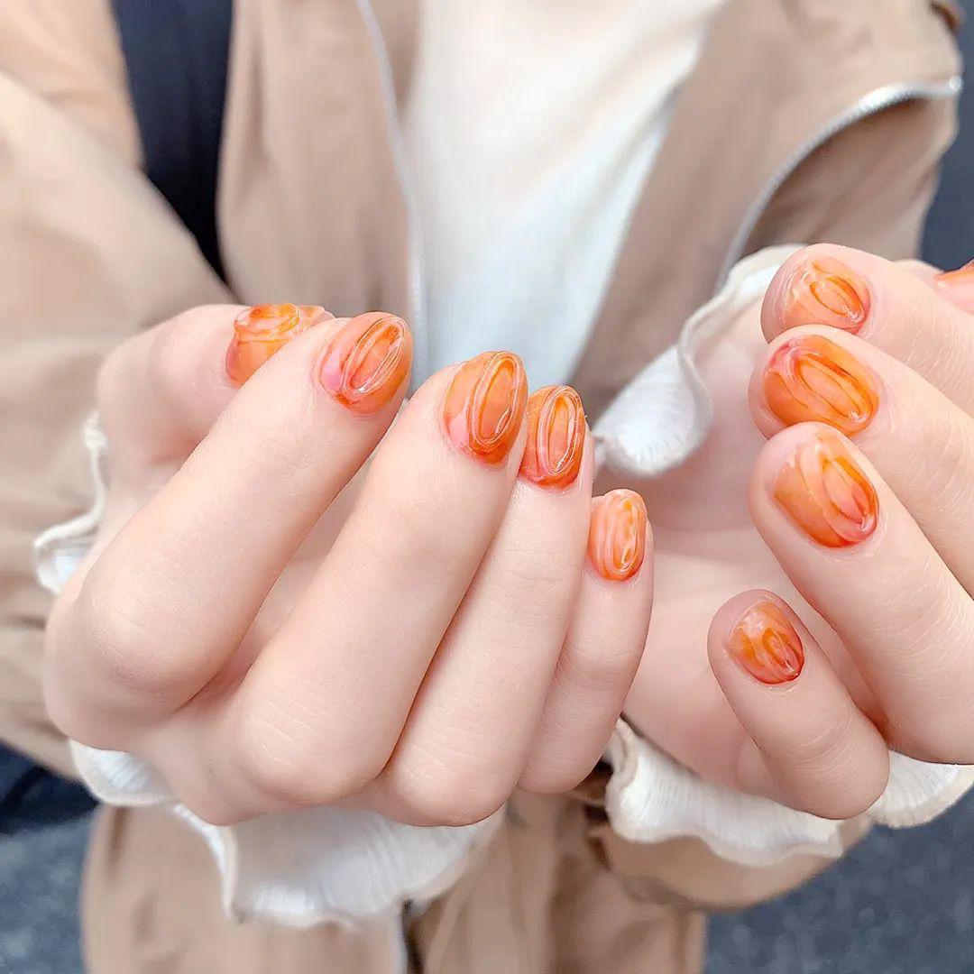 5款橘子汽水色美甲，美到冒泡啦！