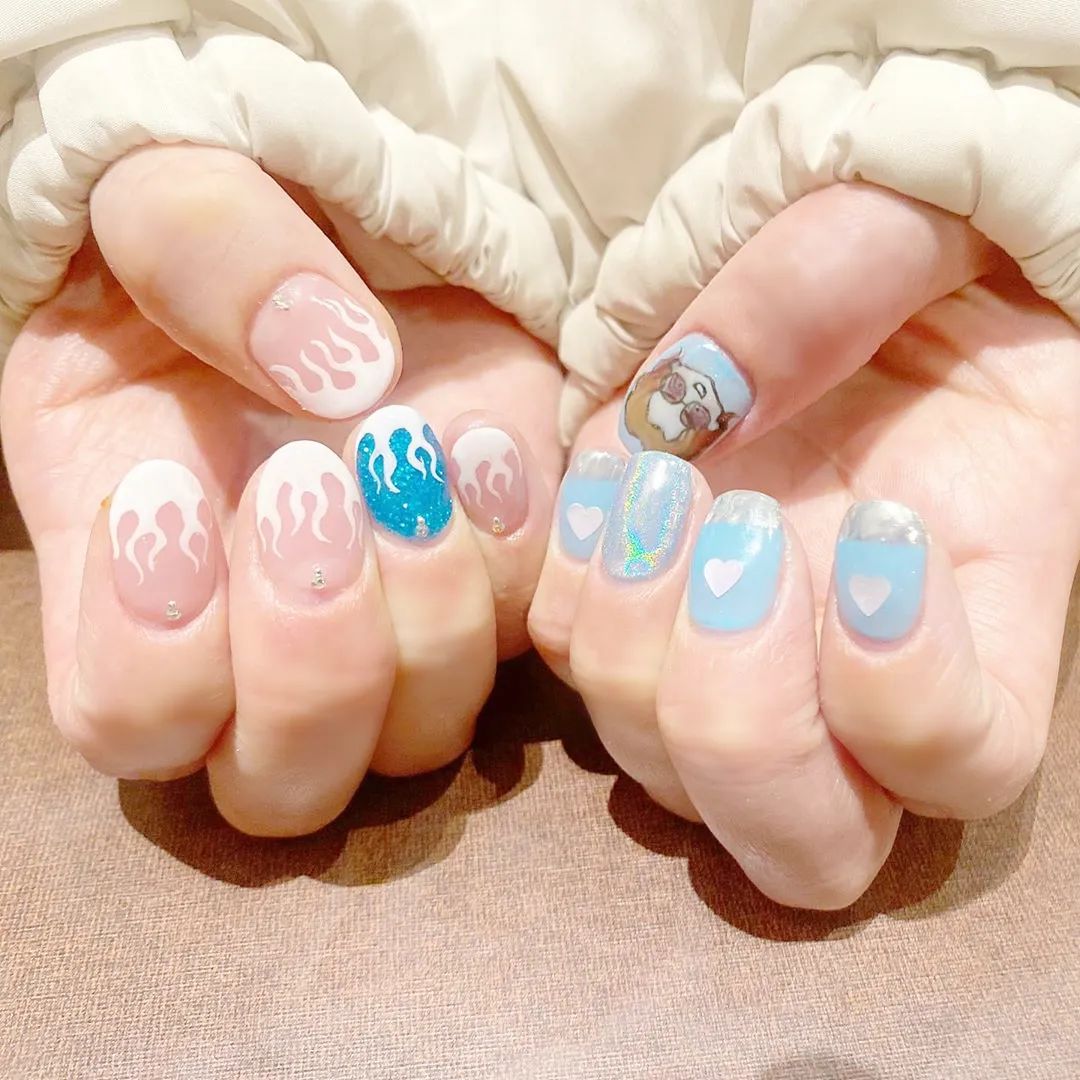 多達60款的歐美風(fēng)火焰美甲來啦！