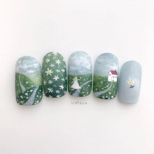 美呆了！這些可愛的治愈系北歐風(fēng)美甲樣板